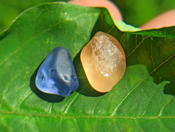 Ceylon Peach and Blue Sapphire Rough Stones