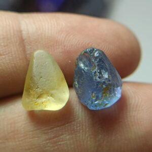 Facet Grade Natural Blue Sapphire & Yellow Sapphire Rough