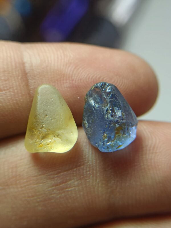 Facet Grade Natural Blue Sapphire & Yellow Sapphire Rough