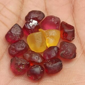 Facet Grade Natural Yellow Sapphire & Garnet Rough