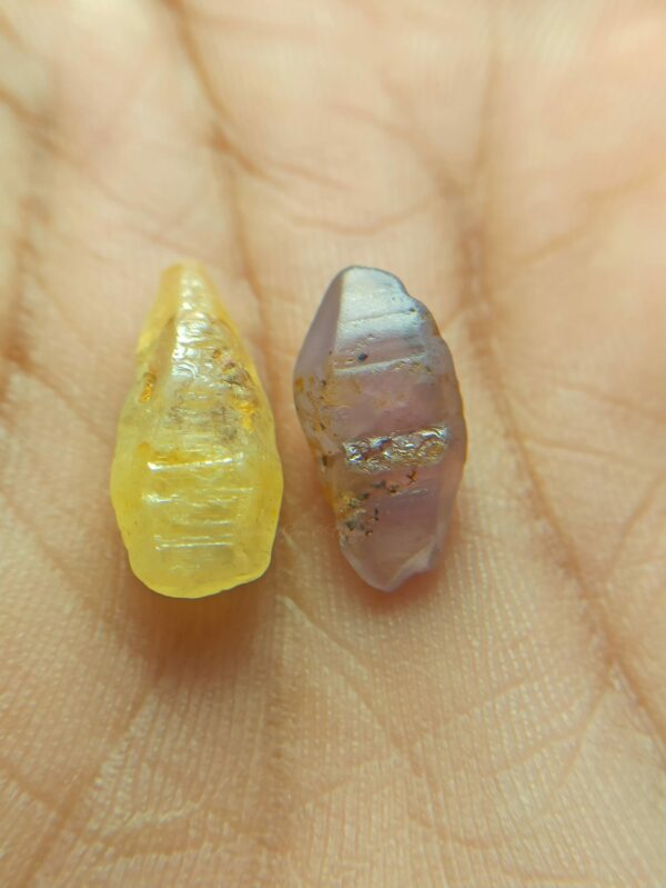 Natural Yellow Sapphire & Color Change Sapphire Crystal