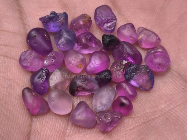 Facet Grade Natural PinkPurple Sapphire Rough Collection