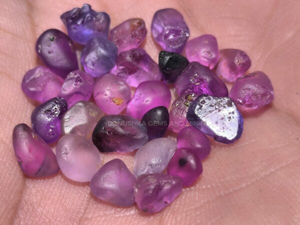 Facet Grade Natural PinkPurple Sapphire Rough Collection