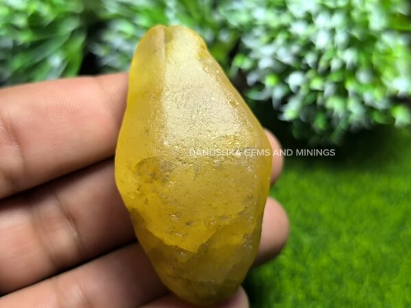 Ceylon yellow sapphire crystal