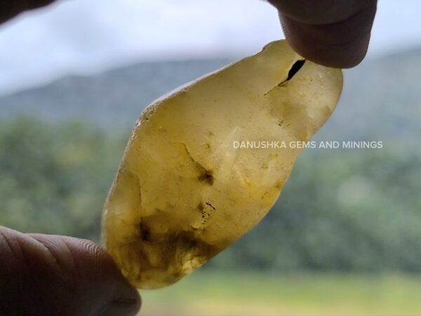 Ceylon yellow sapphire crystal