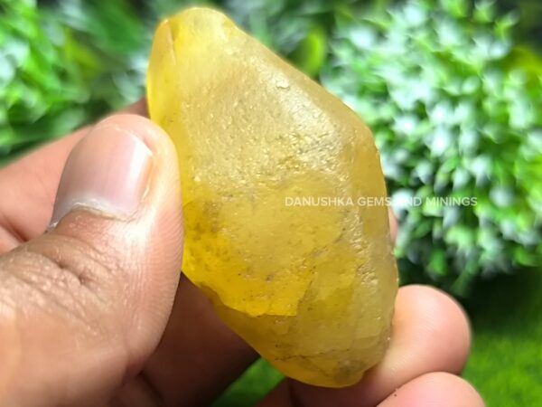 Ceylon yellow sapphire crystal