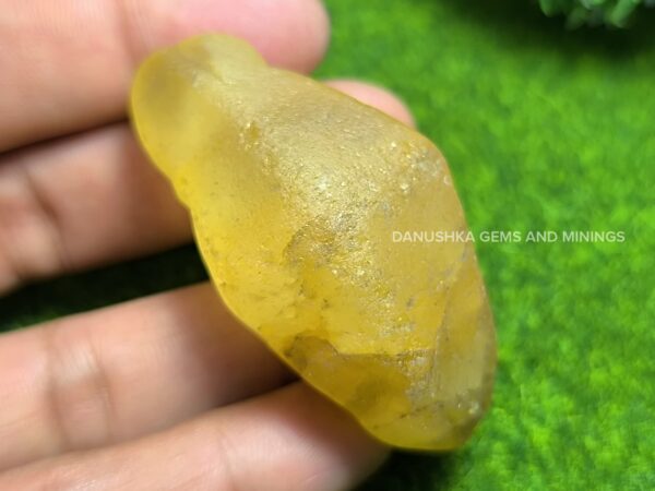 Ceylon yellow sapphire crystal