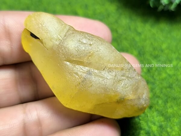 Ceylon yellow sapphire crystal