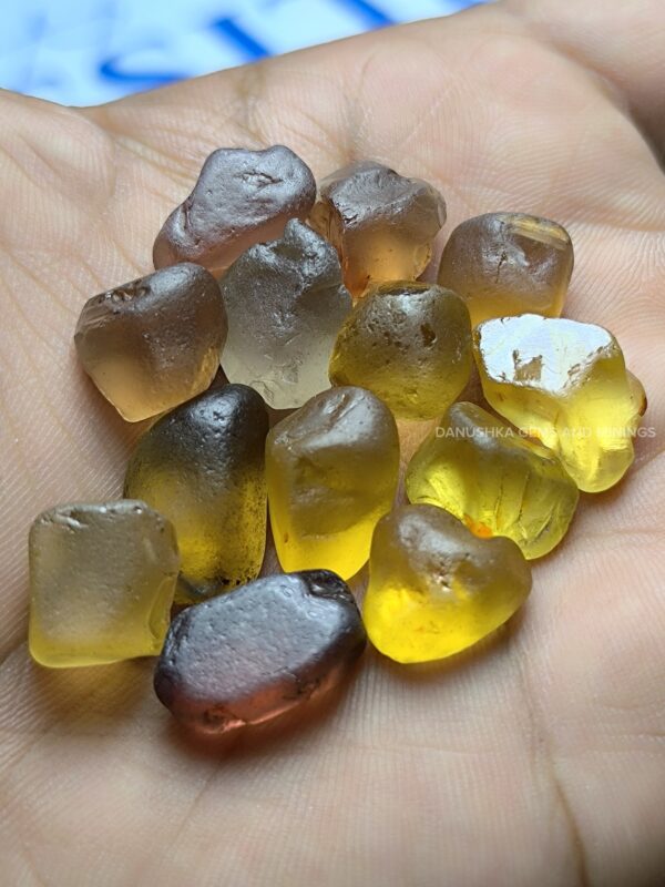 Facet grade natural zircon rough collection