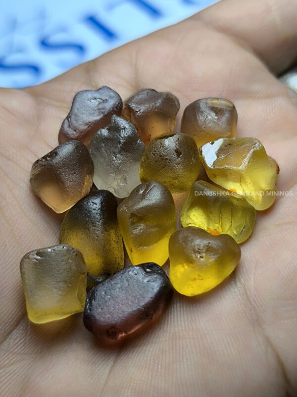 Facet grade natural zircon rough collection