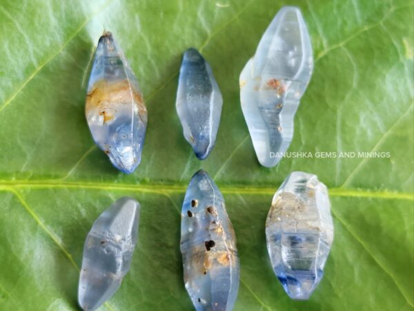 natural unheated blue sapphire bi-pyramidal crystals