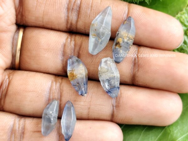 natural unheated blue sapphire bi-pyramidal crystals