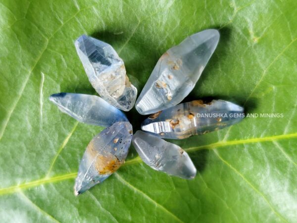 natural unheated blue sapphire bi-pyramidal crystals