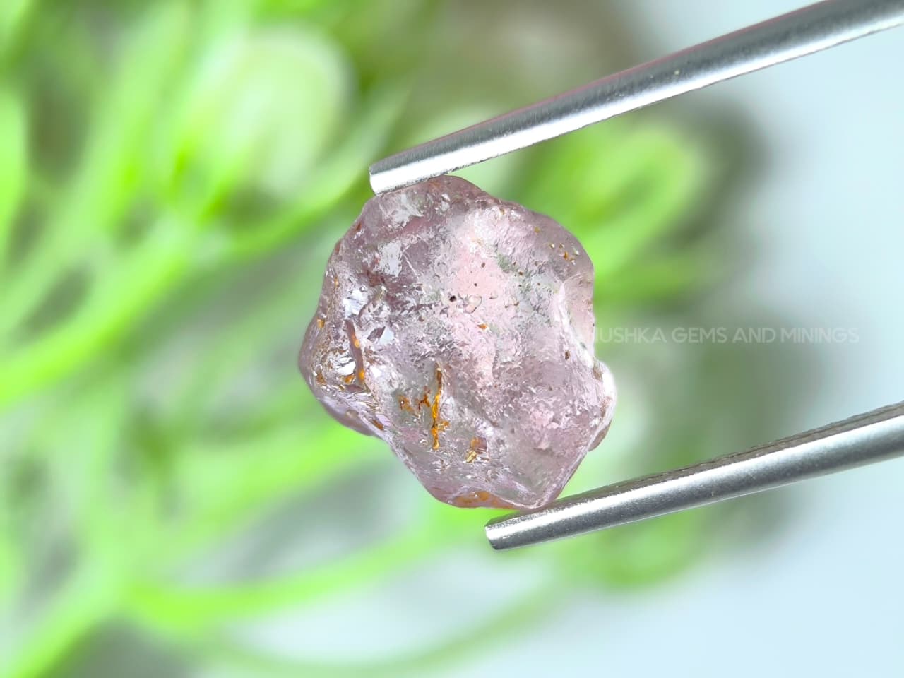 natural light-pink sapphire rough
