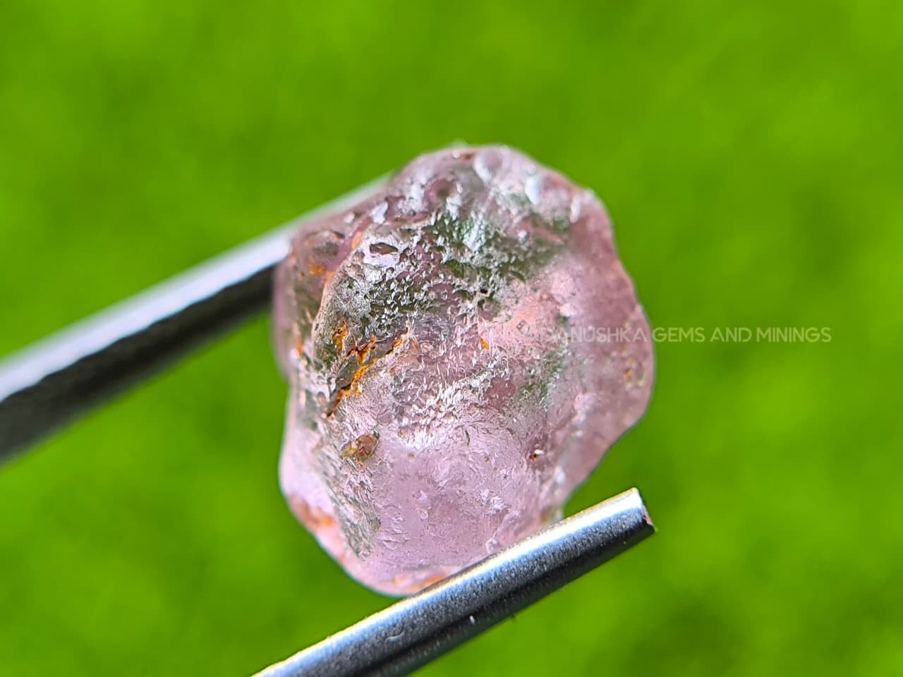 natural light-pink sapphire rough