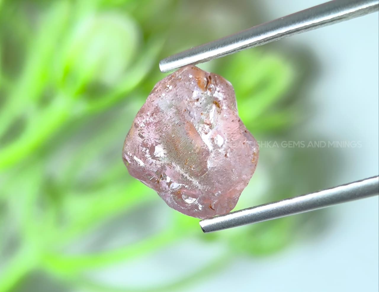 natural light-pink sapphire rough