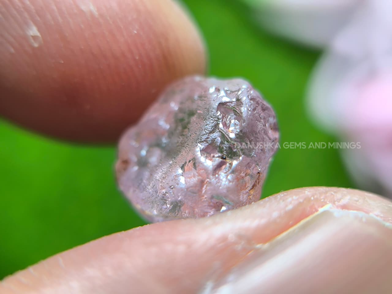 natural light-pink sapphire rough