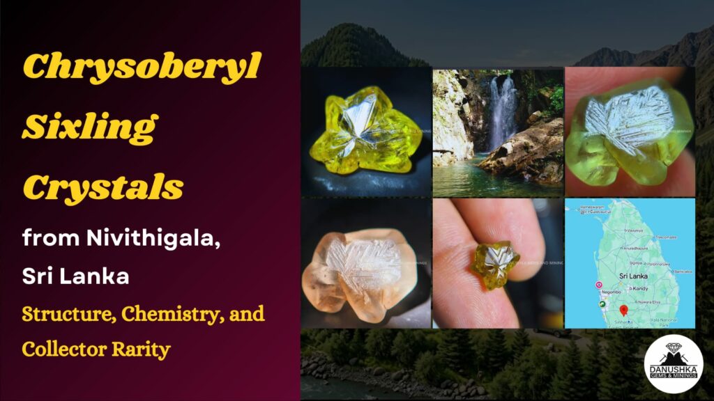 Chrysoberyl Sixling Crystals