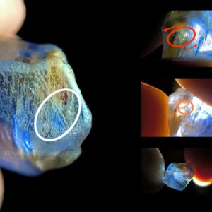 11.15 ct Ceylon Natural Unheated Blue Sapphire Rough from Rambuka, Sri Lanka – Two-Phase Liquid-Vapor Inclusion Enhydro-Type Sapphire