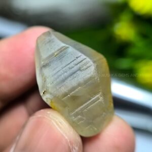 71 ct Ceylon Natural Unheated Sapphire Crystal from Ratnapura Village Around Mining in Sri Lanka