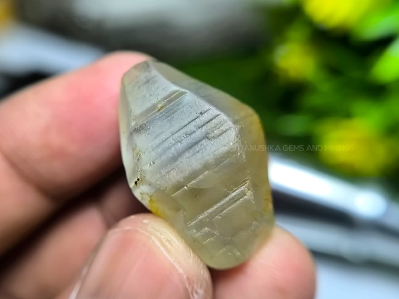 71 ct Ceylon Natural Unheated Sapphire Crystal from Ratnapura Village Around Mining in Sri Lanka