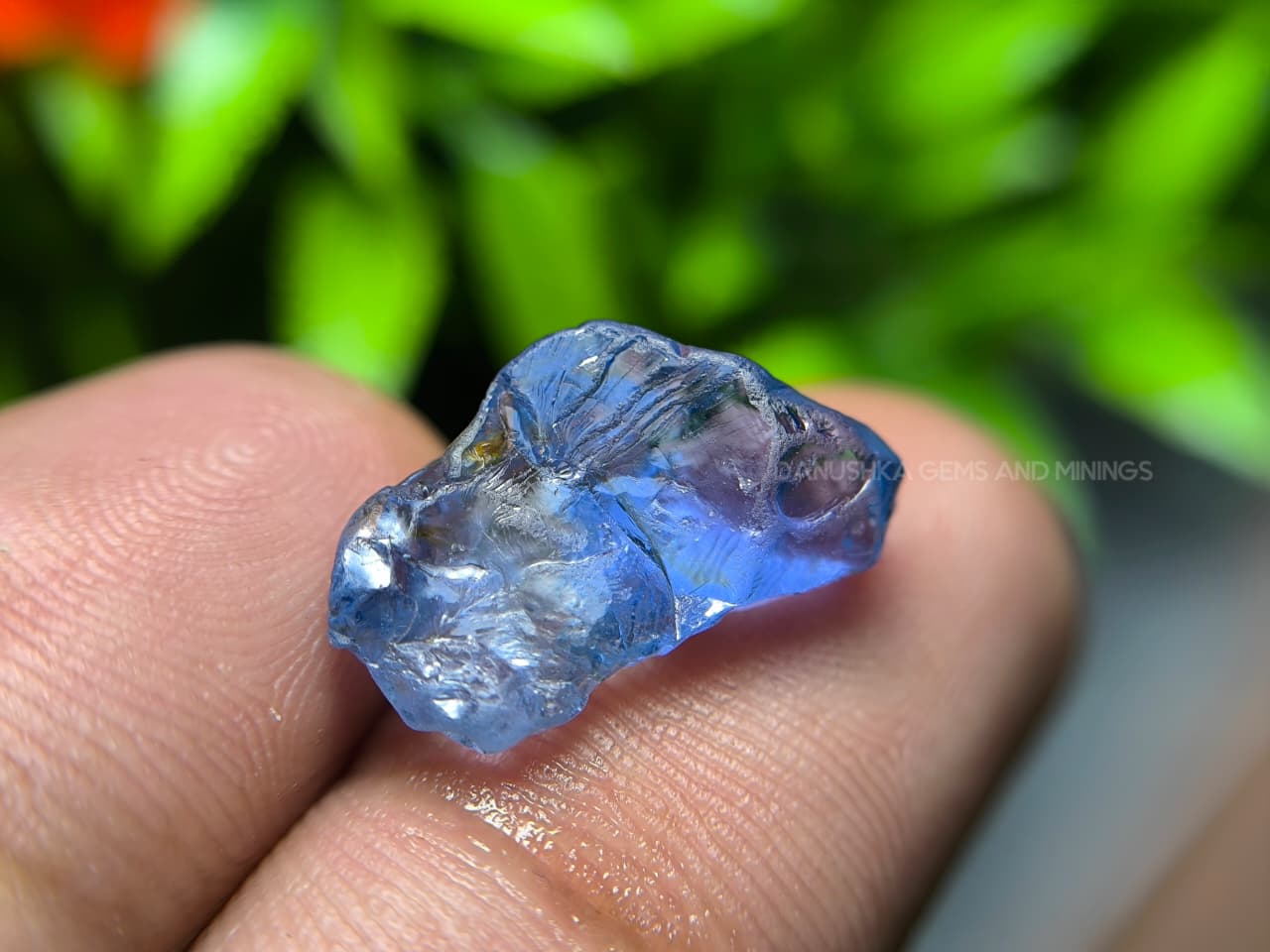 Facet Grade unheated Ceylon blue sapphire rough, 9.68 ct, sourced from Rakwana village around mining in Sri Lanka, with natural surface and internal features.