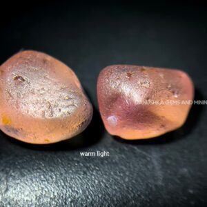 Facet Grade Ceylon Natural Unheated Padparadscha Sapphire Rough Pair – 6.30 ct from Watapatha, Sri Lanka