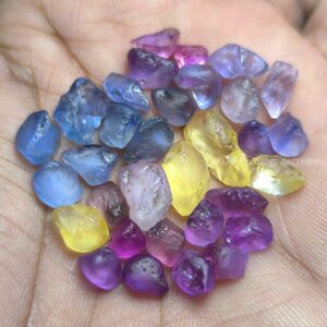 50 ct Ceylon Natural Unheated Sapphire Rough Parcel – 32 Pieces from Sri Lanka