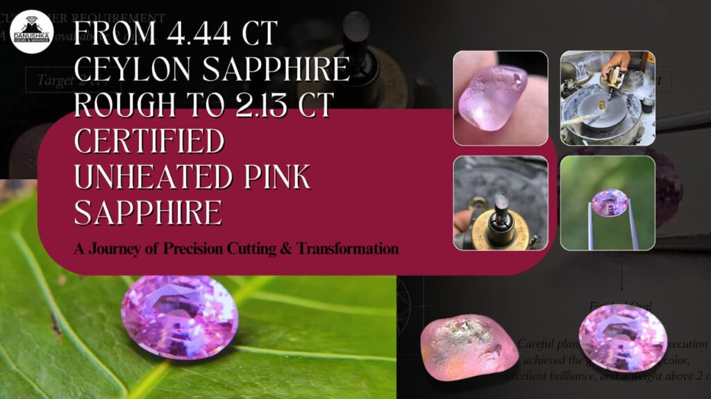 From 4.44 ct Ceylon Sapphire Rough to Certified 2.13 ct Unheated Pink Sapphire