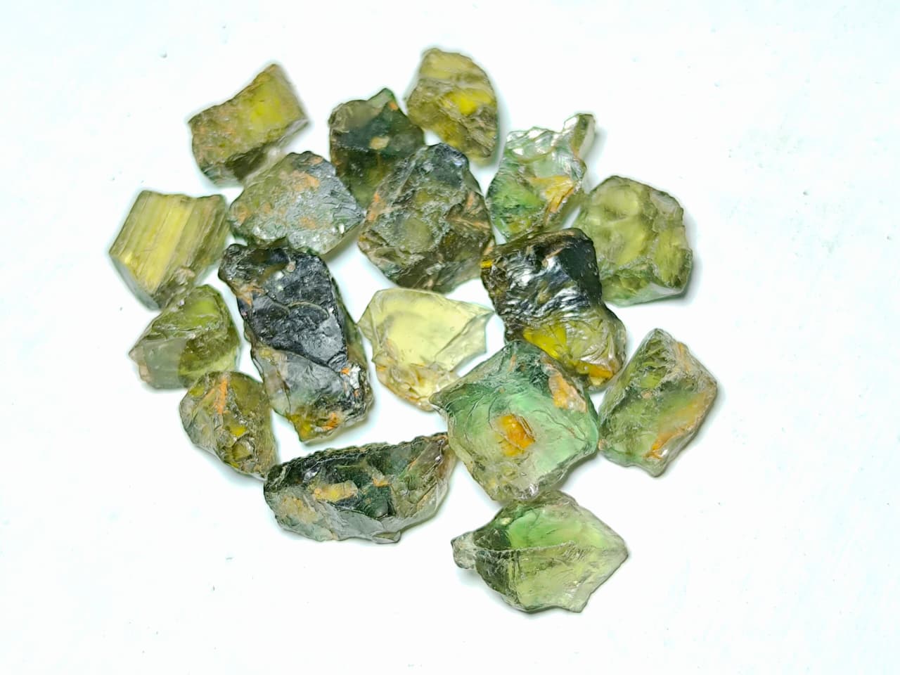54.25 ct Natural Unheated Sri Lankan Kornerupine Rough Parcel from Elahera – 17 Pieces Facet Grade Gem Rough - Image 2