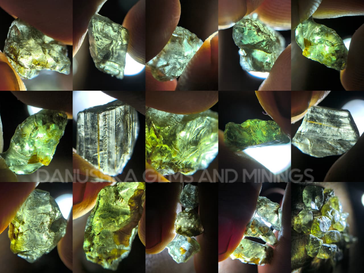 54.25 ct Natural Unheated Sri Lankan Kornerupine Rough Parcel from Elahera – 17 Pieces Facet Grade Gem Rough