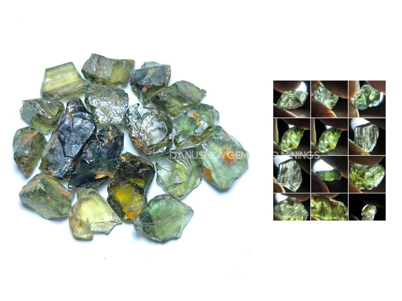 54.25 ct Natural Unheated Sri Lankan Kornerupine Rough Parcel from Elahera – 17 Pieces Facet Grade Gem Rough - Image 19
