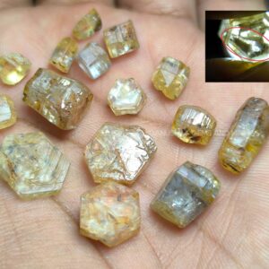 75.50 ct Ceylon Natural Unheated Kataragama Sapphire Crystal Parcel – 15 Tabular Crystals from Sri Lanka