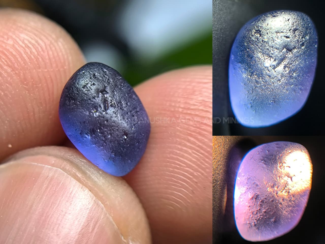 3.53 ct Ceylon Natural Unheated Violetish-Blue Sapphire Rough from Bibilegama, Sri Lanka – Clean Facet Grade Alluvial Rough