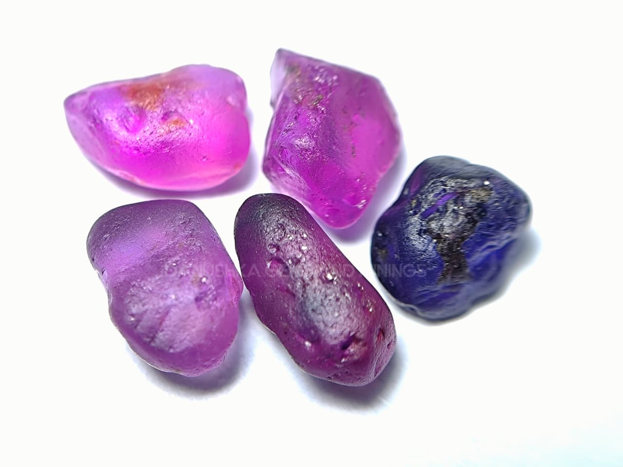 10.20 ct Ceylon Natural Unheated Fancy Sapphire Rough Parcel from Kahawatta, Sri Lanka – 5 Pcs Facet Grade Pink, Purple & Color-Band Sapphire Rough - Image 12