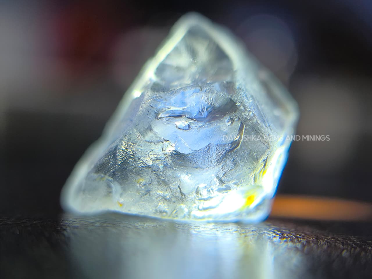 8.43 ct Ceylon Natural Unheated Very Light Blue Sapphire Rough from Gangeyaya, Sri Lanka – Shield-Like Facet Grade Rough with Heat Treatment Potential - Image 2