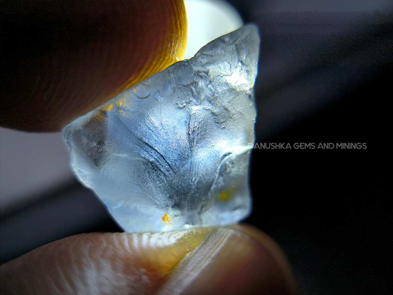 8.43 ct Ceylon Natural Unheated Very Light Blue Sapphire Rough from Gangeyaya, Sri Lanka – Shield-Like Facet Grade Rough with Heat Treatment Potential - Image 14