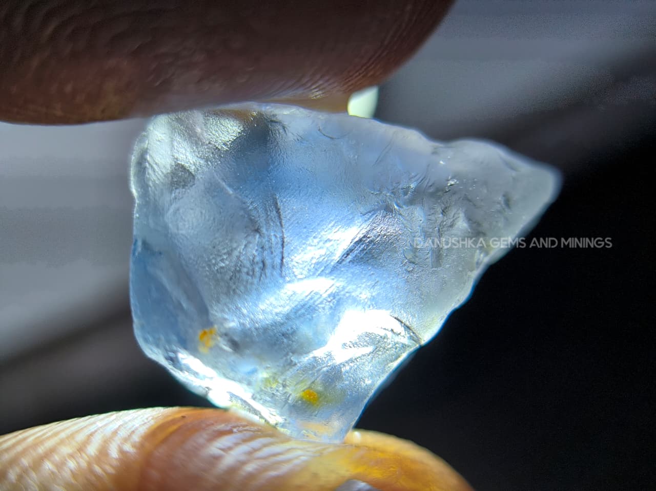 8.43 ct Ceylon Natural Unheated Very Light Blue Sapphire Rough from Gangeyaya, Sri Lanka – Shield-Like Facet Grade Rough with Heat Treatment Potential - Image 15