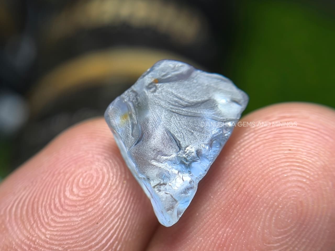 8.43 ct Ceylon Natural Unheated Very Light Blue Sapphire Rough from Gangeyaya, Sri Lanka – Shield-Like Facet Grade Rough with Heat Treatment Potential