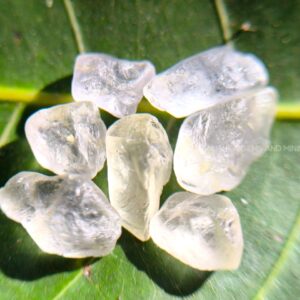 12.70 ct parcel of 7 Ceylon natural unheated white sapphire rough stones from Bibilegama village around mining in Sri Lanka