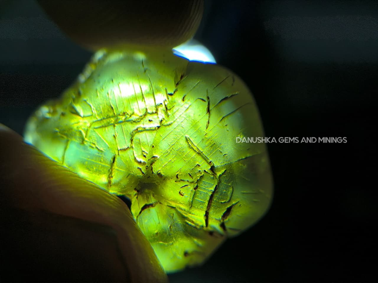 20.70 ct Ceylon Natural Unheated Yellowish-Green Chrysoberyl Crystal from Embilipitiya, Sri Lanka - Image 2