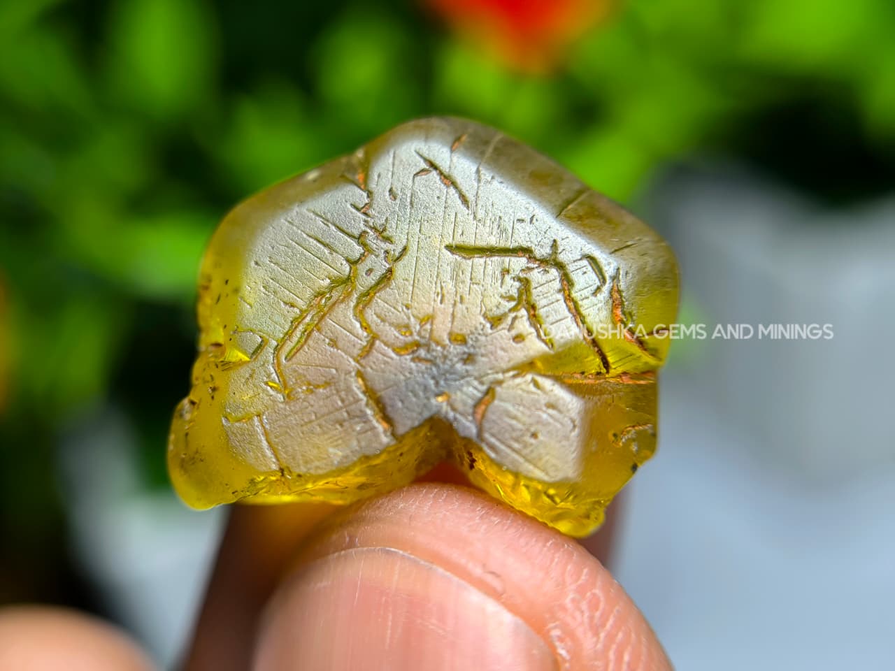 20.70 ct Ceylon Natural Unheated Yellowish-Green Chrysoberyl Crystal from Embilipitiya, Sri Lanka - Image 11