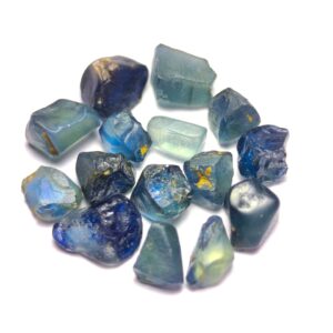 14.45 ct Madagascar Natural Unheated Blue & Teal Sapphire Facet Grade Rough Parcel