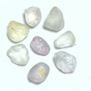 12.30 ct Facet Grade Mixed Ceylon Sapphire Rough Parcel – 8 Unheated Alluvial Stones from Bakamuna Sri Lanka